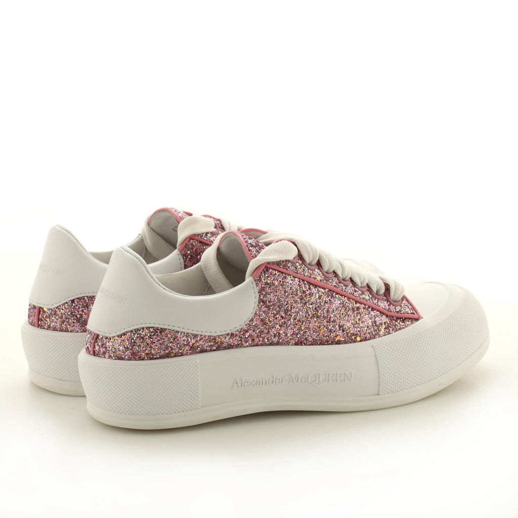 Women's Deck Plimsoll Sneakers Glitter Leather