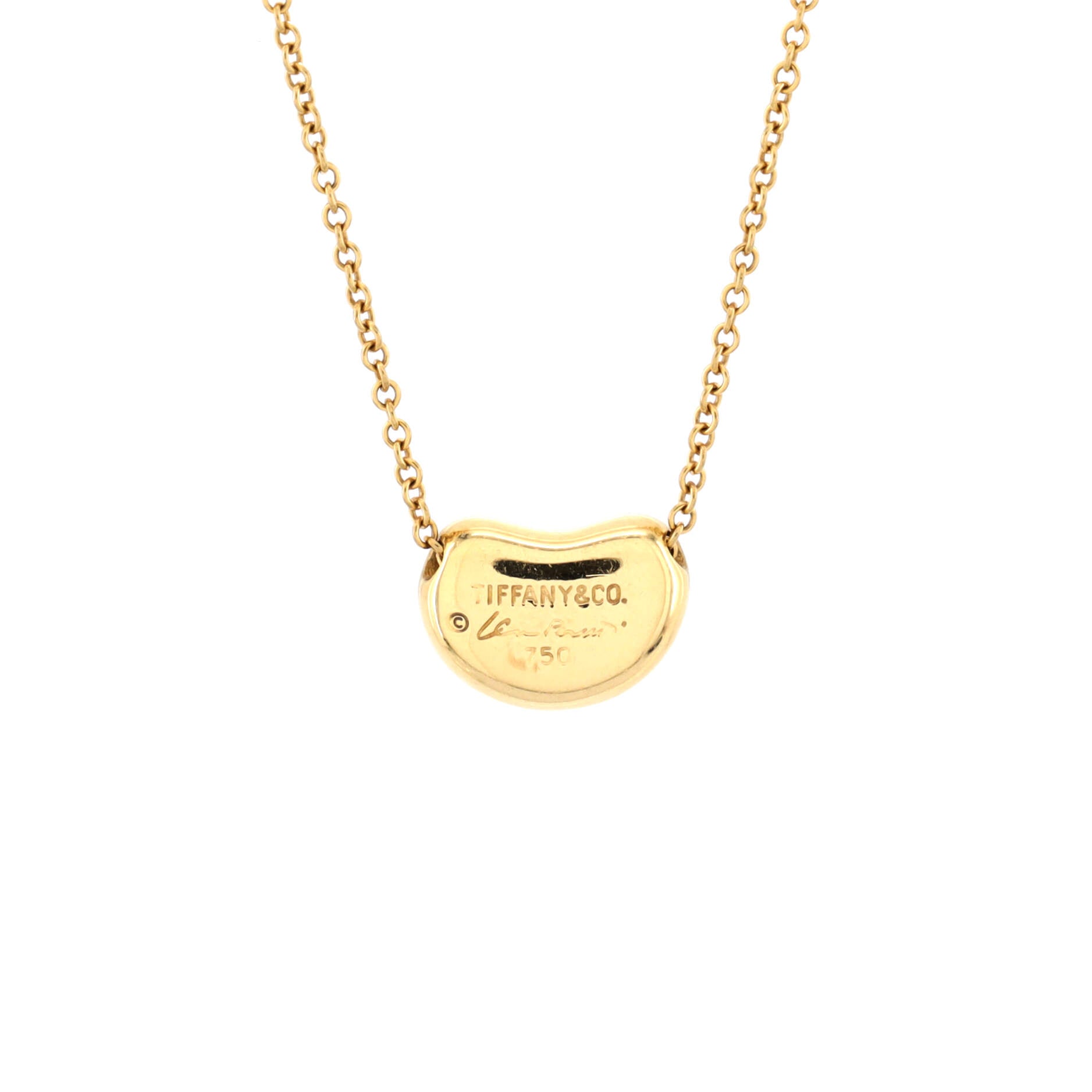 Elsa Peretti Bean Pendant Necklace 18K Yellow Gold 11mm
