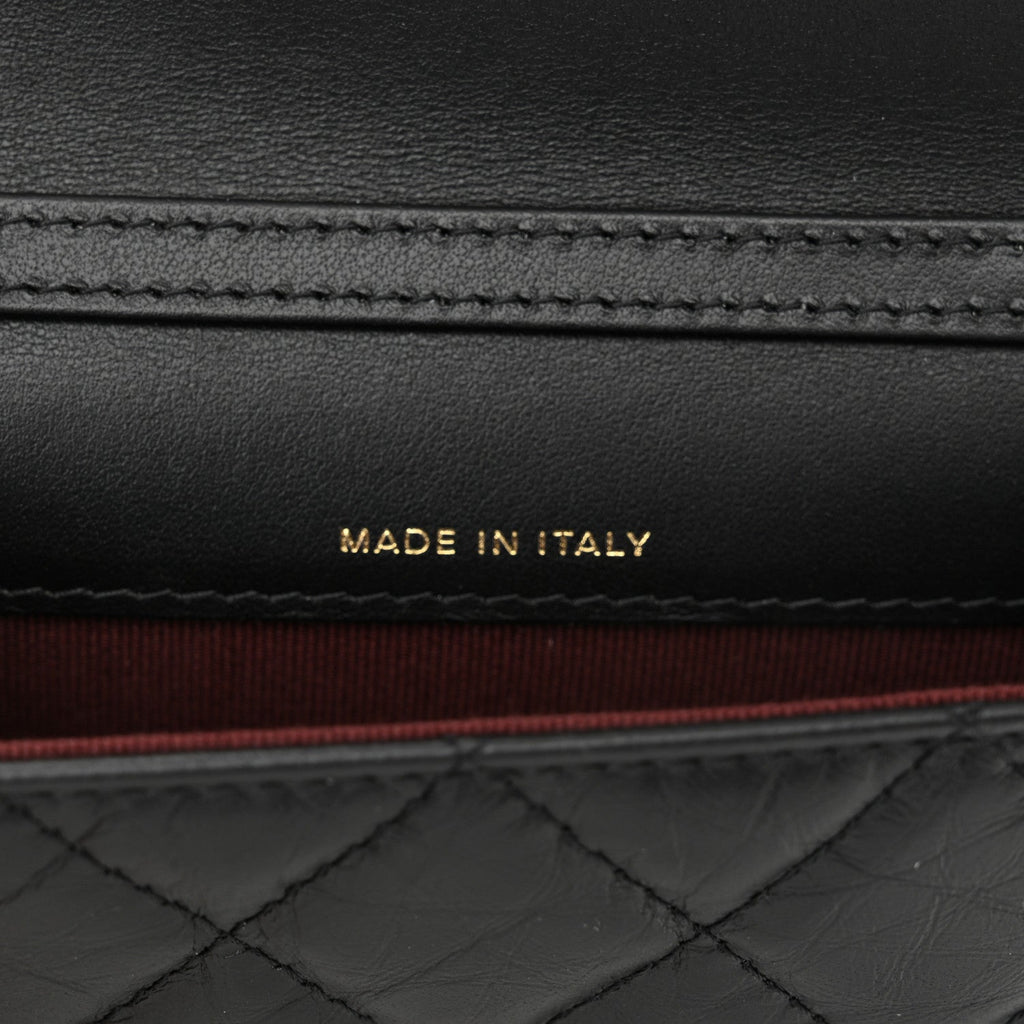 Aged Calfskin Quilted Reissue Belt Bag Black