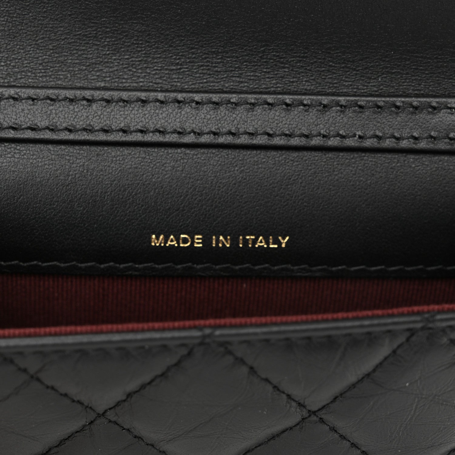 Aged Calfskin Quilted Reissue Belt Bag Black