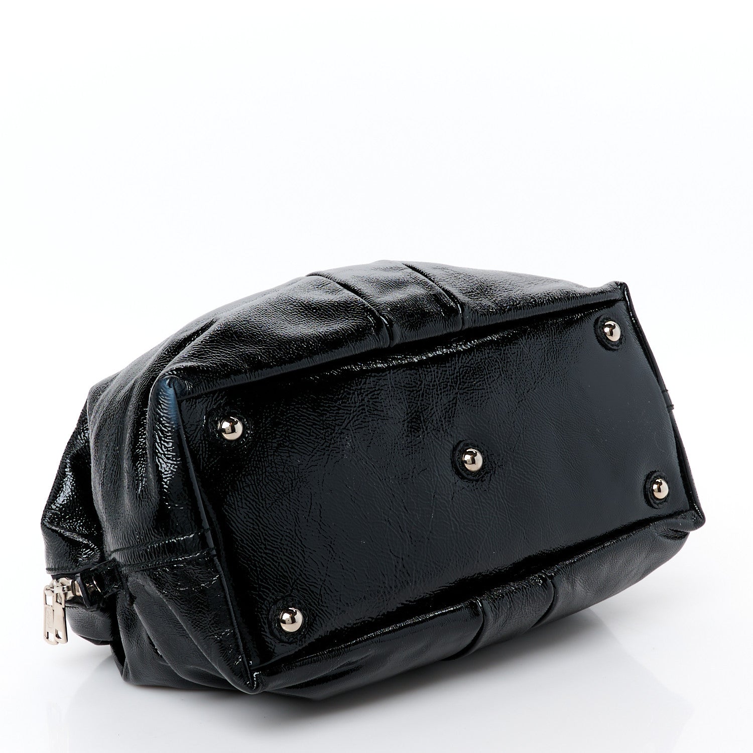 Textured Patent Small Easy Y Bag Black