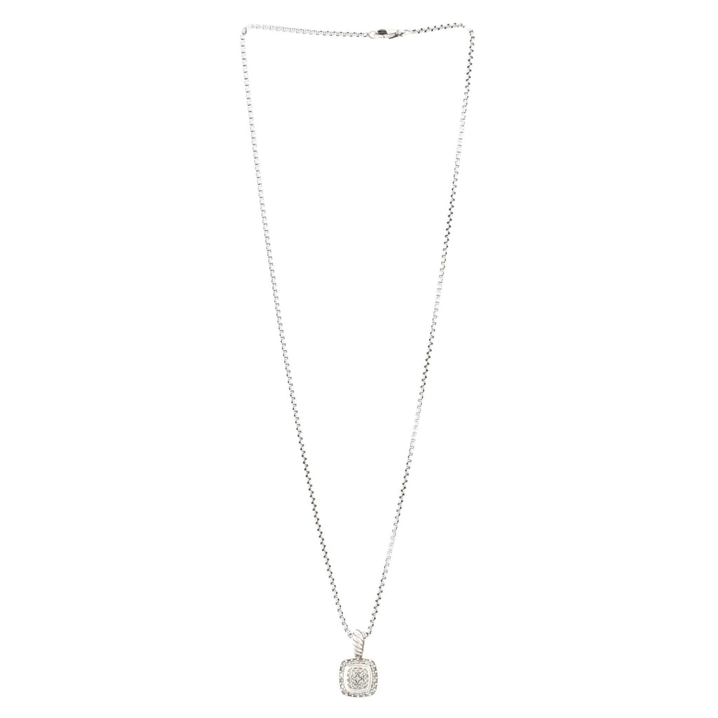 Petite Albion Pendant Necklace Sterling Silver with Pave Diamonds