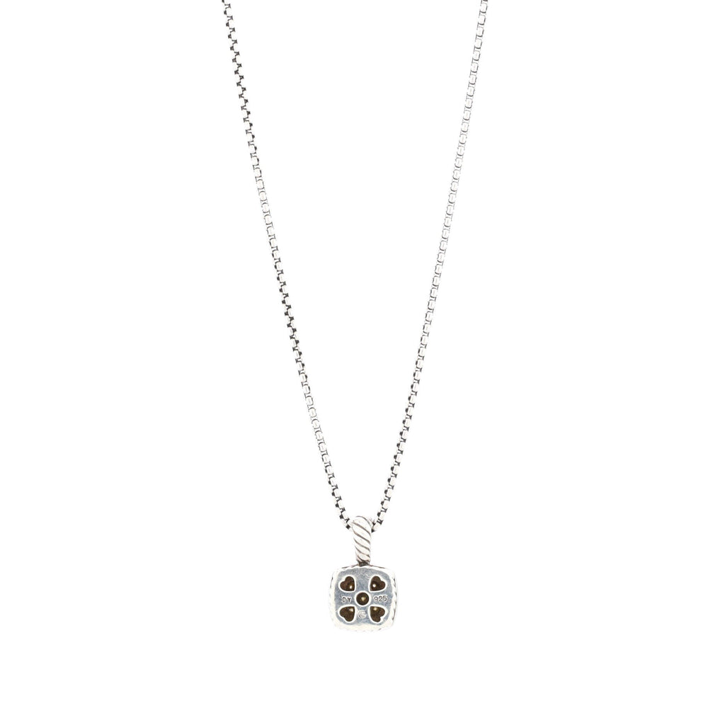 Petite Albion Pendant Necklace Sterling Silver with Pave Diamonds