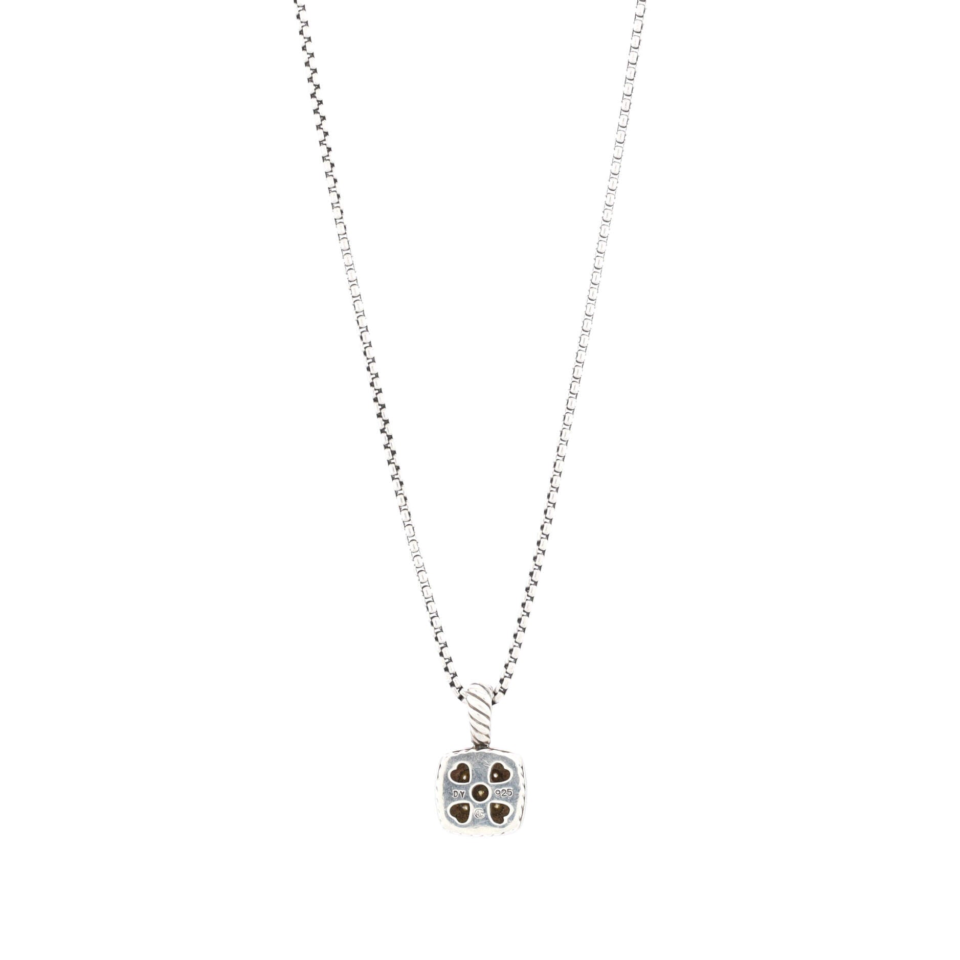 Petite Albion Pendant Necklace Sterling Silver with Pave Diamonds