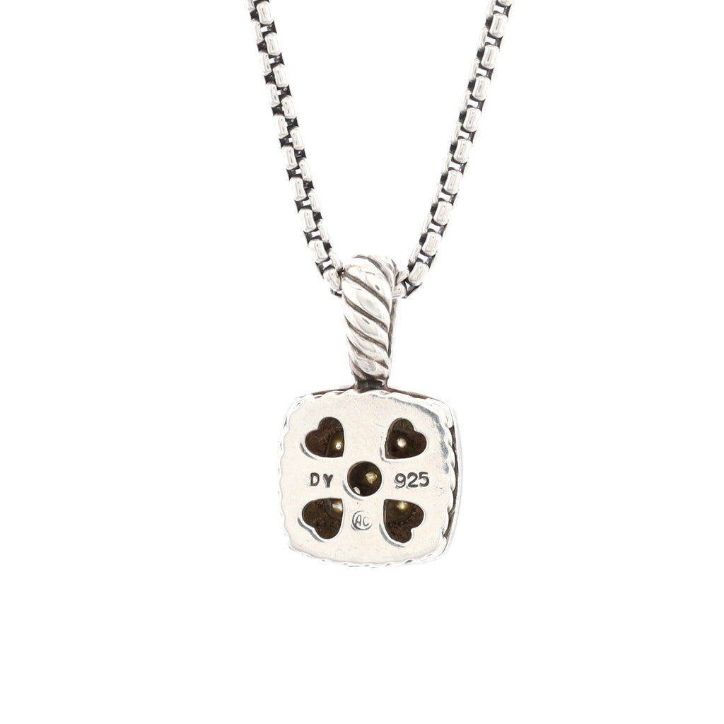 Petite Albion Pendant Necklace Sterling Silver with Pave Diamonds