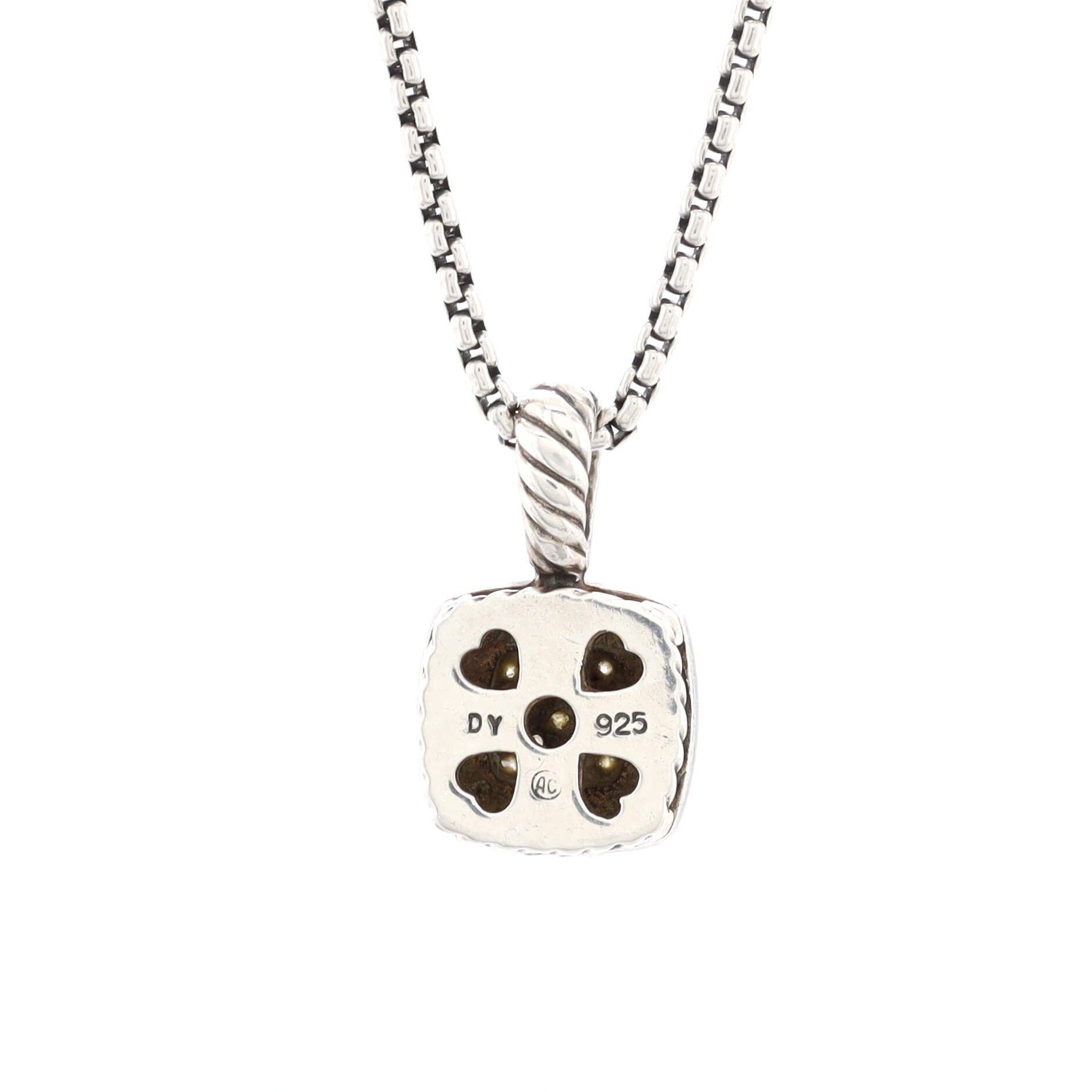 Petite Albion Pendant Necklace Sterling Silver with Pave Diamonds