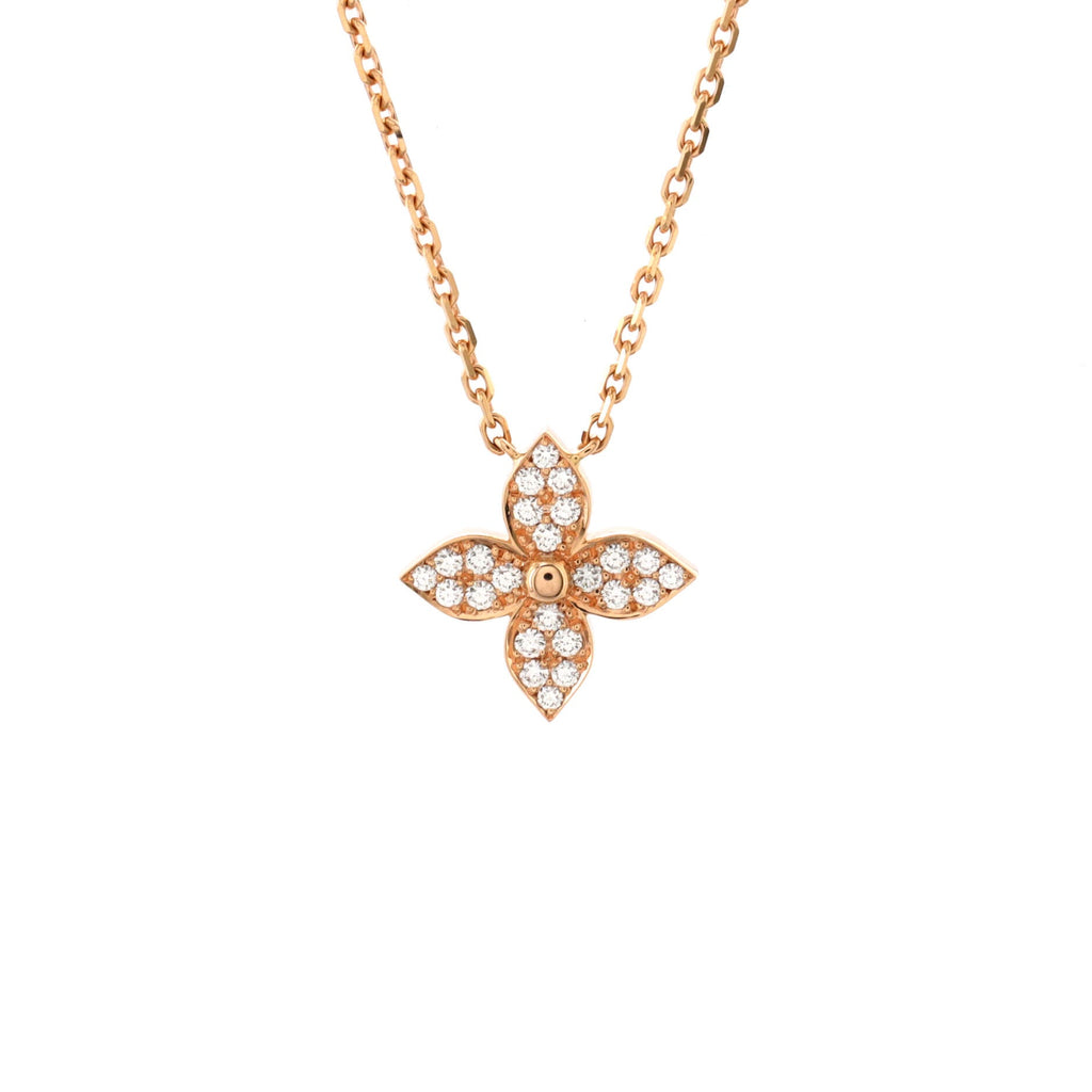 Star Blossom Pendant Necklace 18K Rose Gold and Diamonds