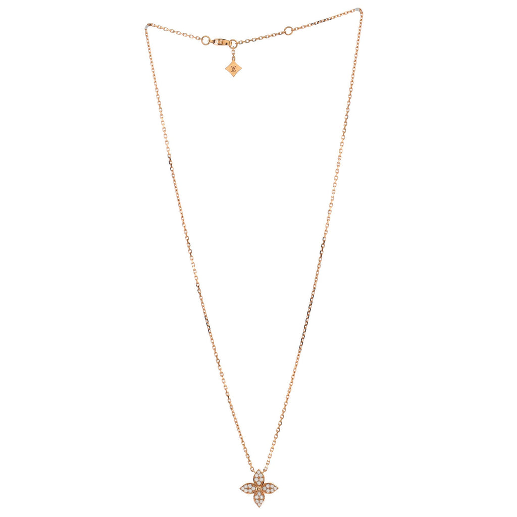 Star Blossom Pendant Necklace 18K Rose Gold and Diamonds