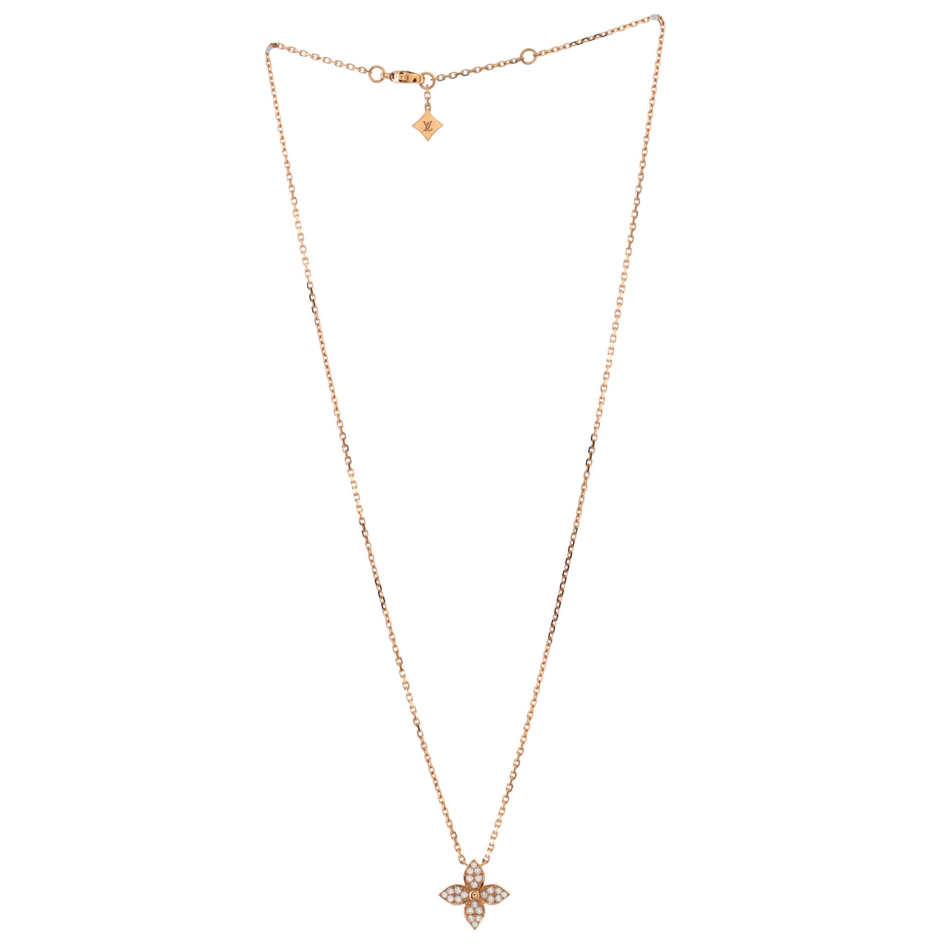 Star Blossom Pendant Necklace 18K Rose Gold and Diamonds