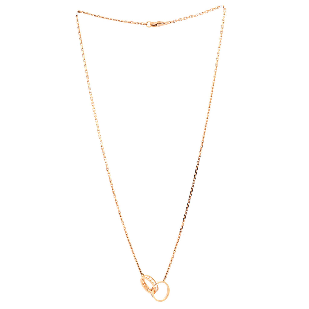 Love Interlocking Necklace 18K Rose Gold with Diamonds