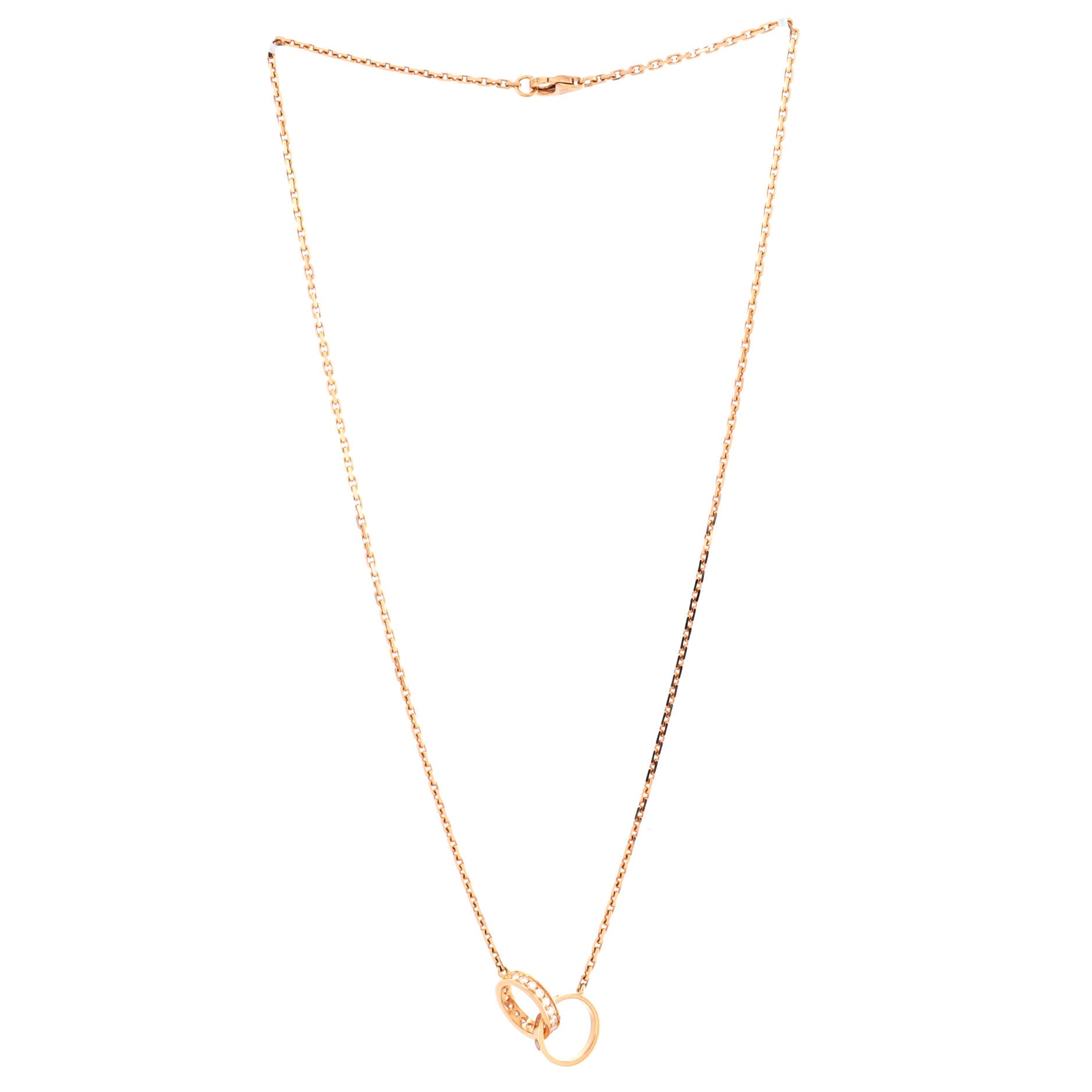 Love Interlocking Necklace 18K Rose Gold with Diamonds