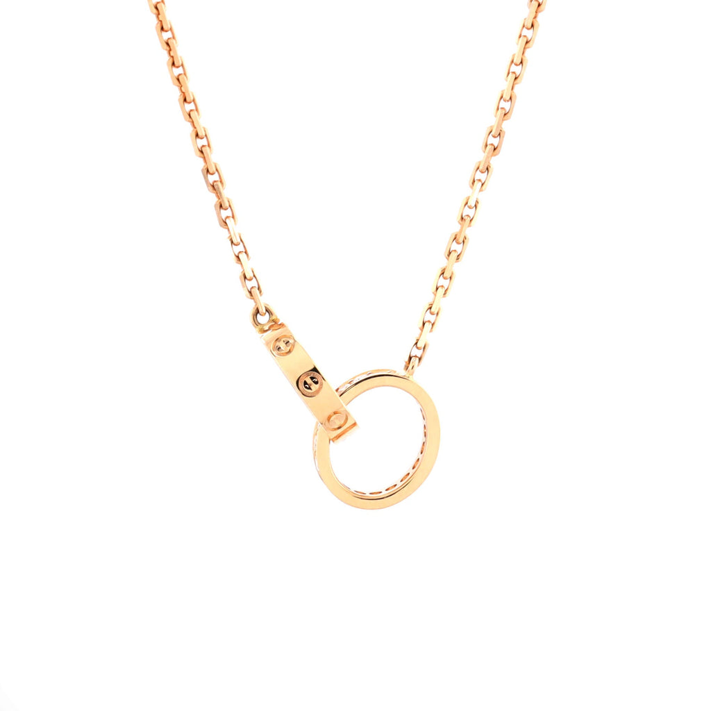 Love Interlocking Necklace 18K Rose Gold with Diamonds