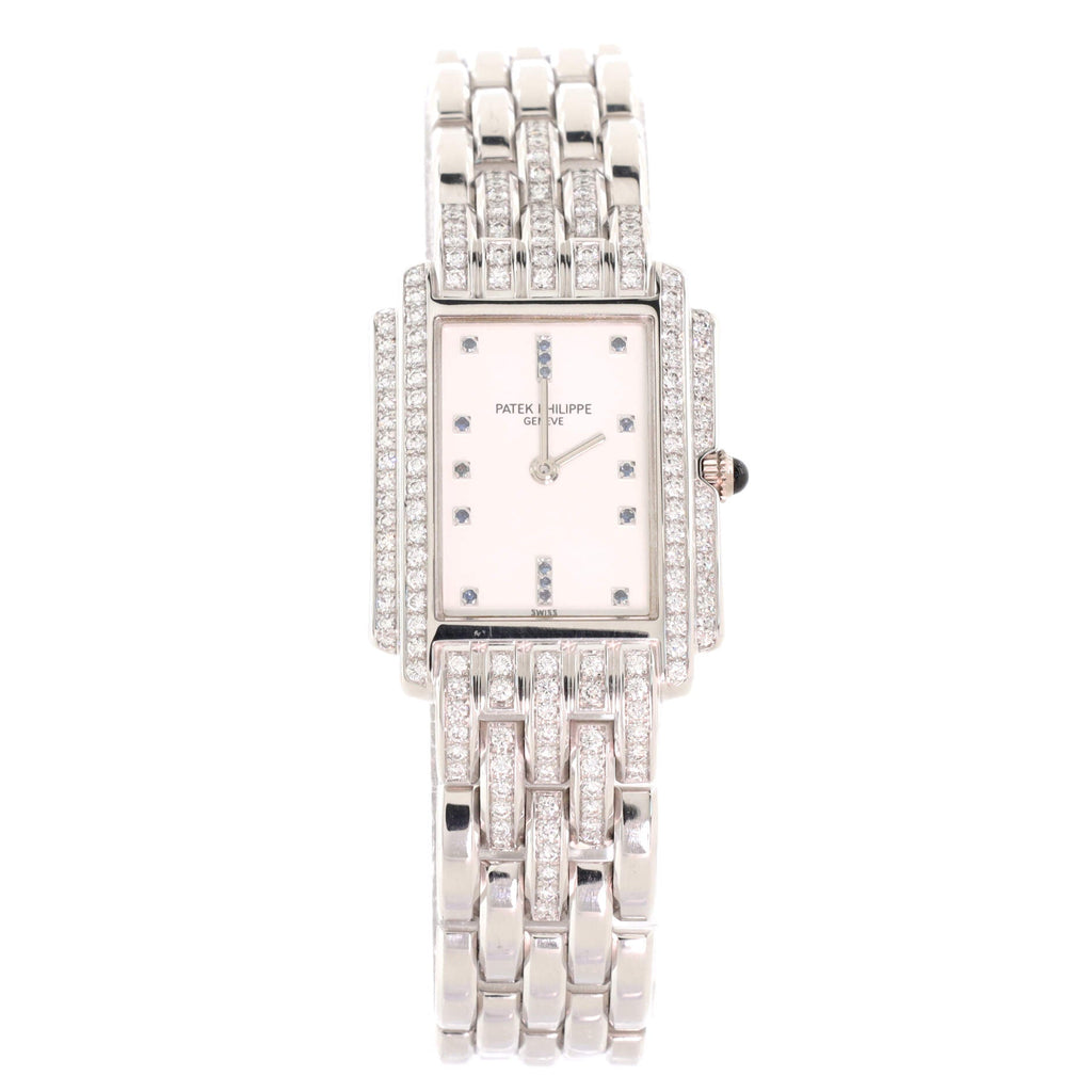 Gondolo 4825 Quartz Watch White Gold with Diamond Bezel, Lugs and Sapphire Markers 22