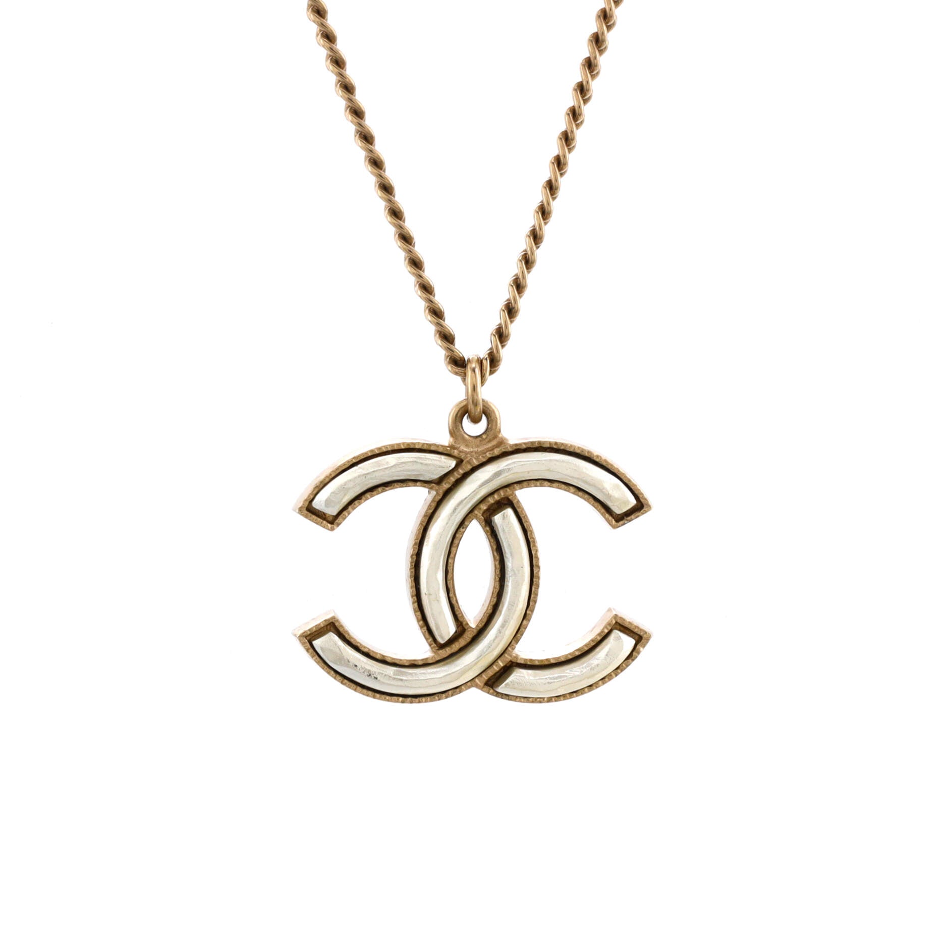 CC Pendant Necklace Metal with Enamel