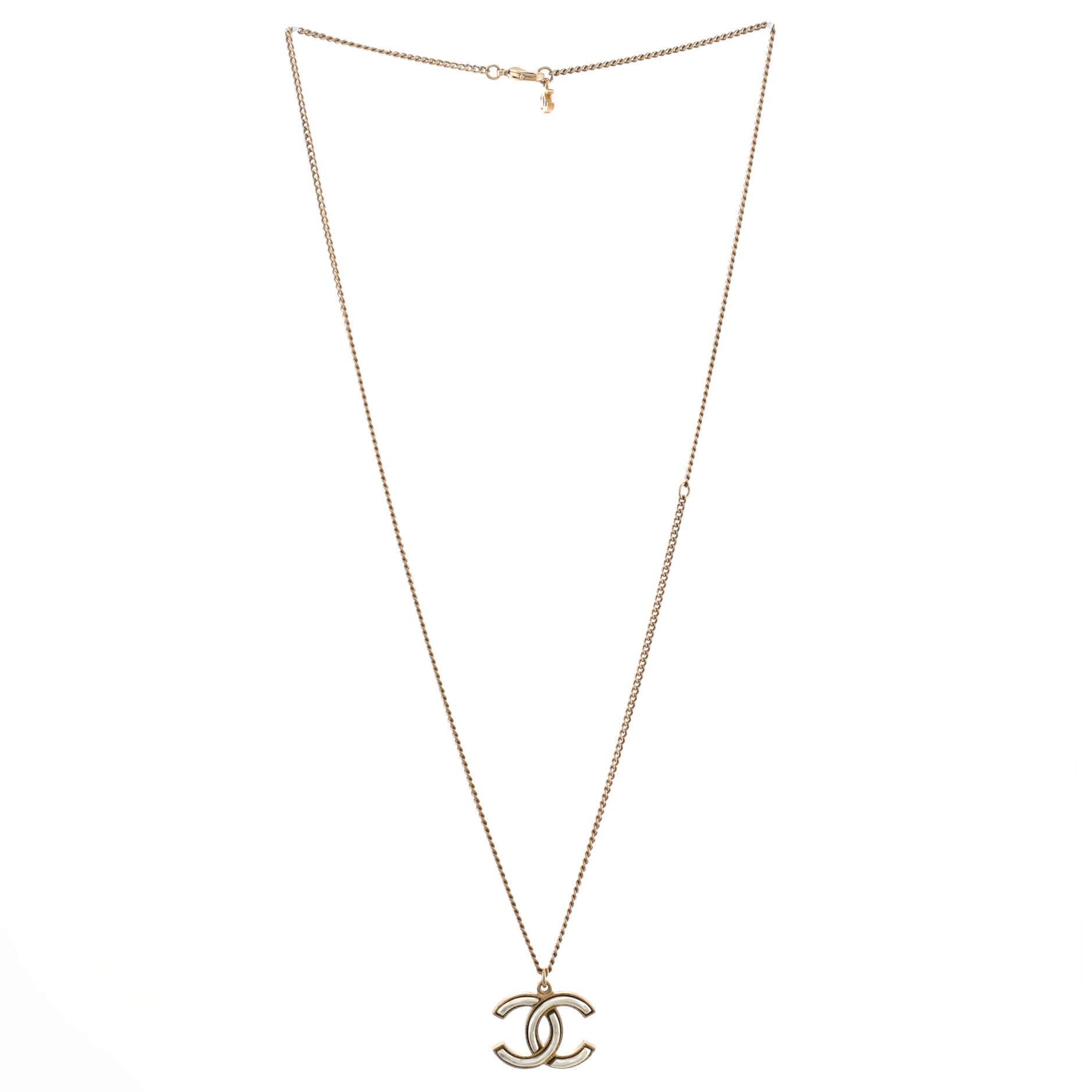 CC Pendant Necklace Metal with Enamel