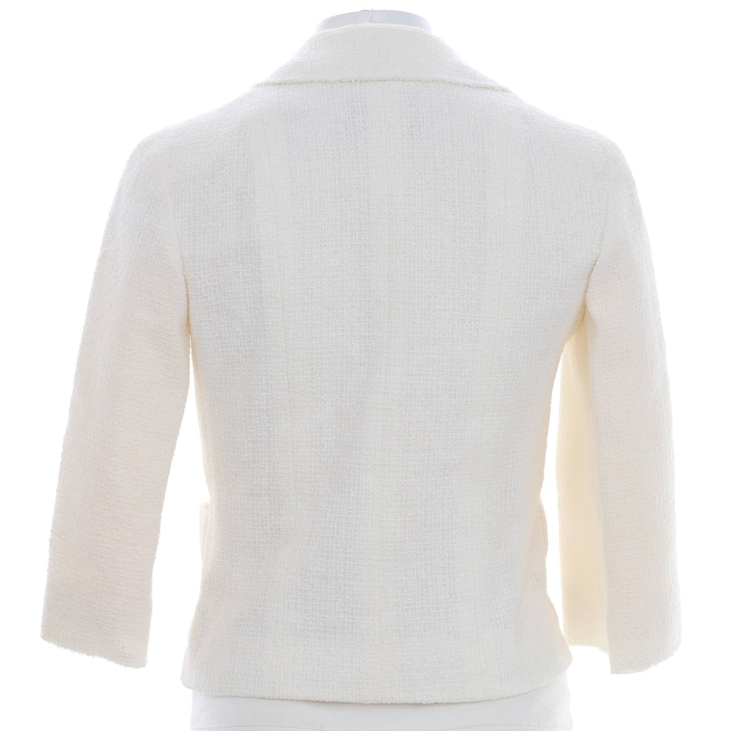 Women's CC Crest Pocket Double Breasted Cropped Sleeve Jacket Tweed