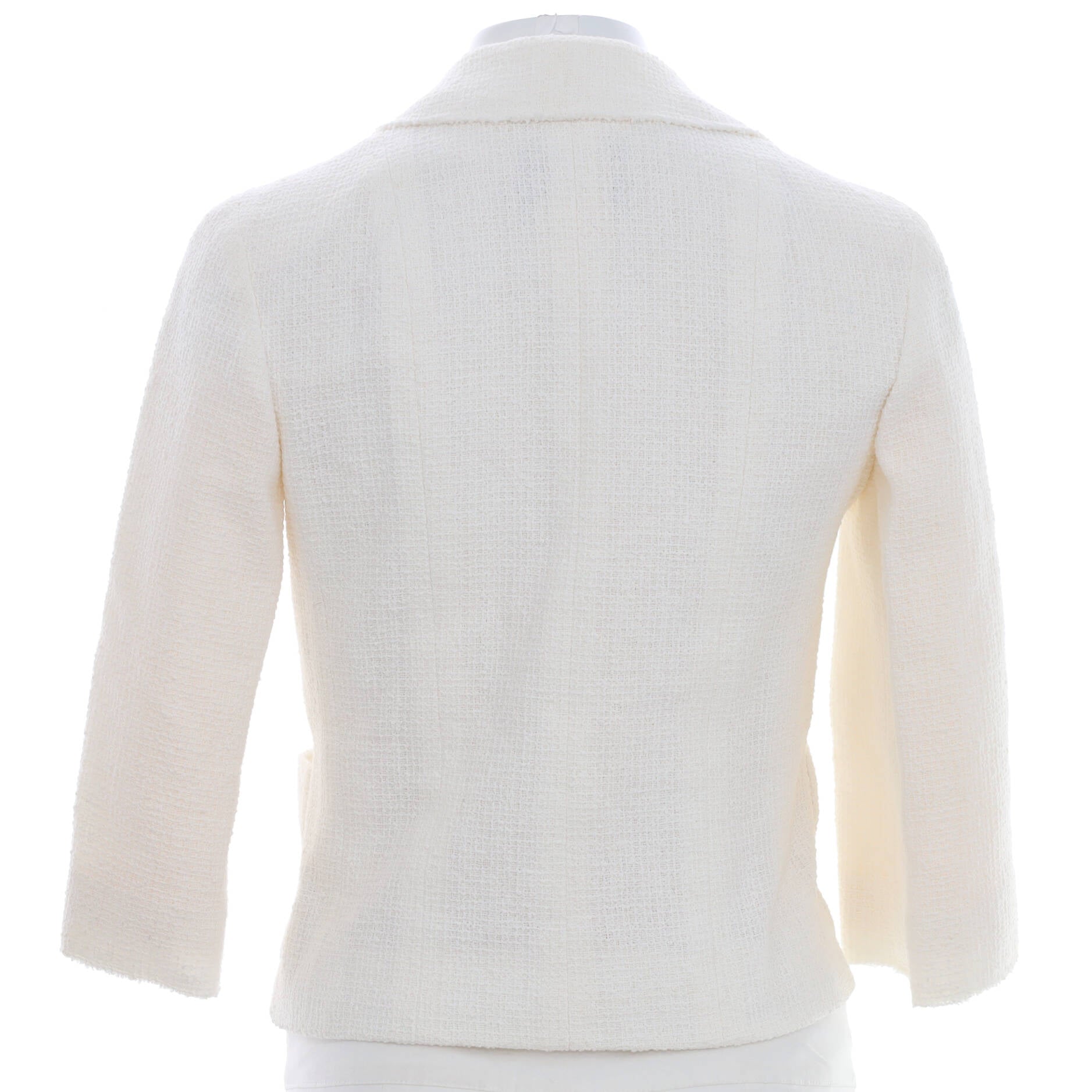 Women's CC Crest Pocket Double Breasted Cropped Sleeve Jacket Tweed