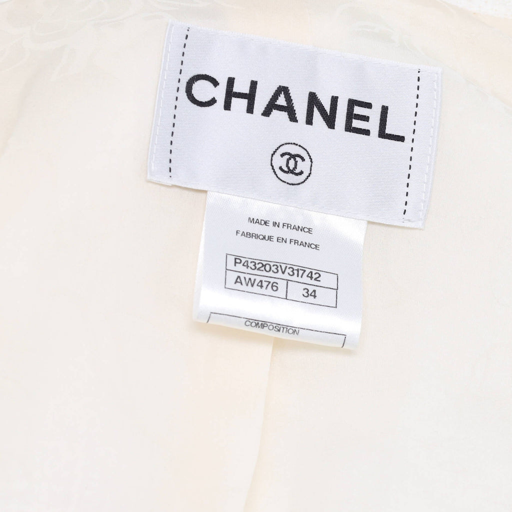 Women's CC Crest Pocket Double Breasted Cropped Sleeve Jacket Tweed