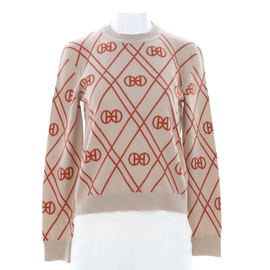 Women's Crewneck Sweater Printed Cashmere