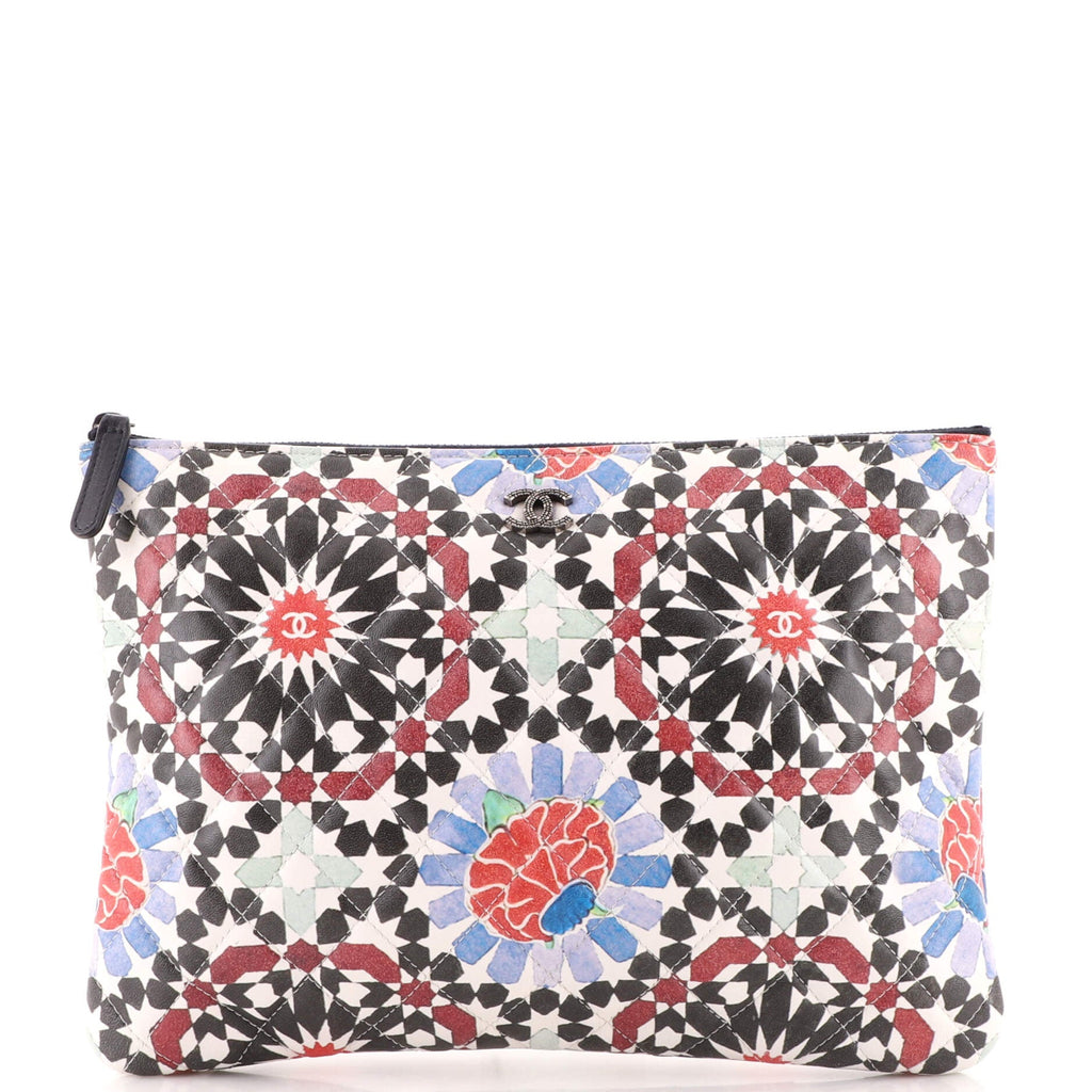 Dubai O Case Clutch Quilted Printed Lambskin Medium