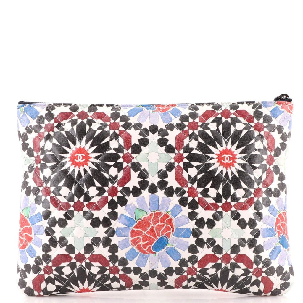 Dubai O Case Clutch Quilted Printed Lambskin Medium