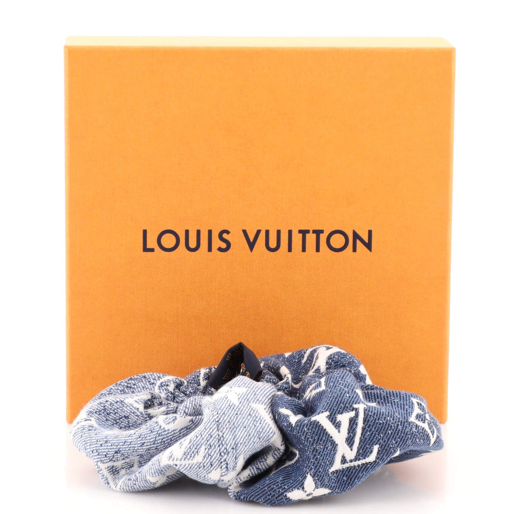 Chouchou Scrunchie Monogram Jacquard Denim