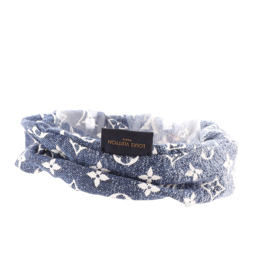 Chouchou Scrunchie Monogram Jacquard Denim