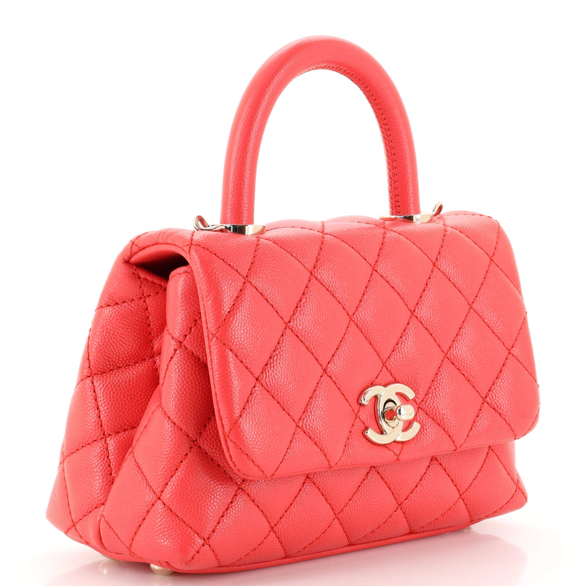 Coco Top Handle Bag Quilted Caviar Extra Mini
