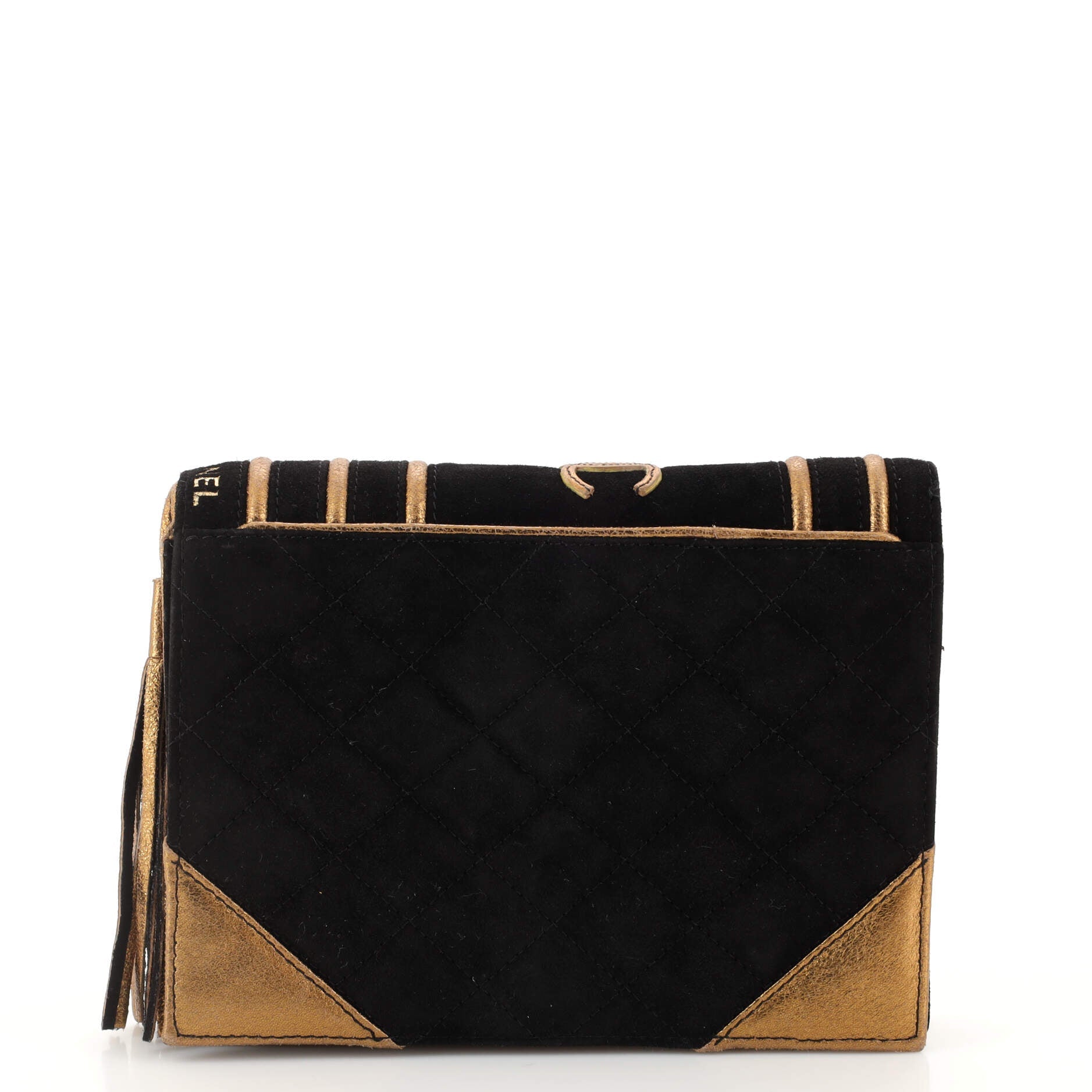 Book Clutch Quilted Suede