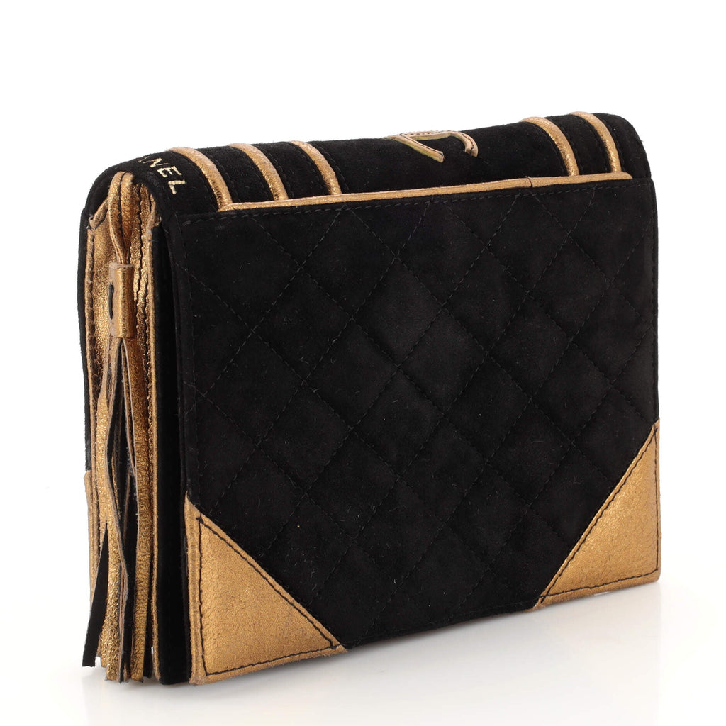Book Clutch Quilted Suede