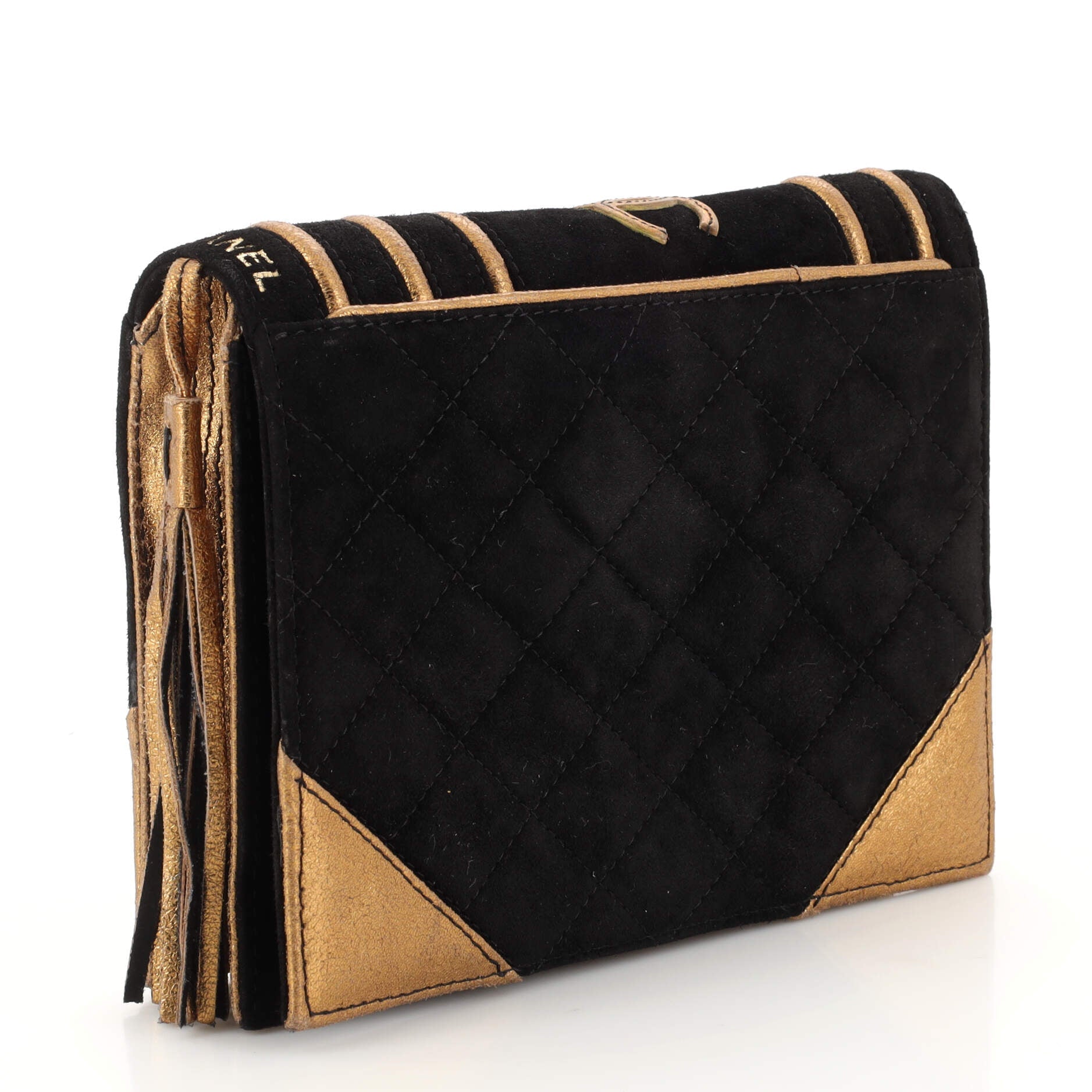 Book Clutch Quilted Suede