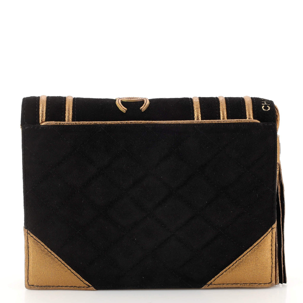 Book Clutch Quilted Suede
