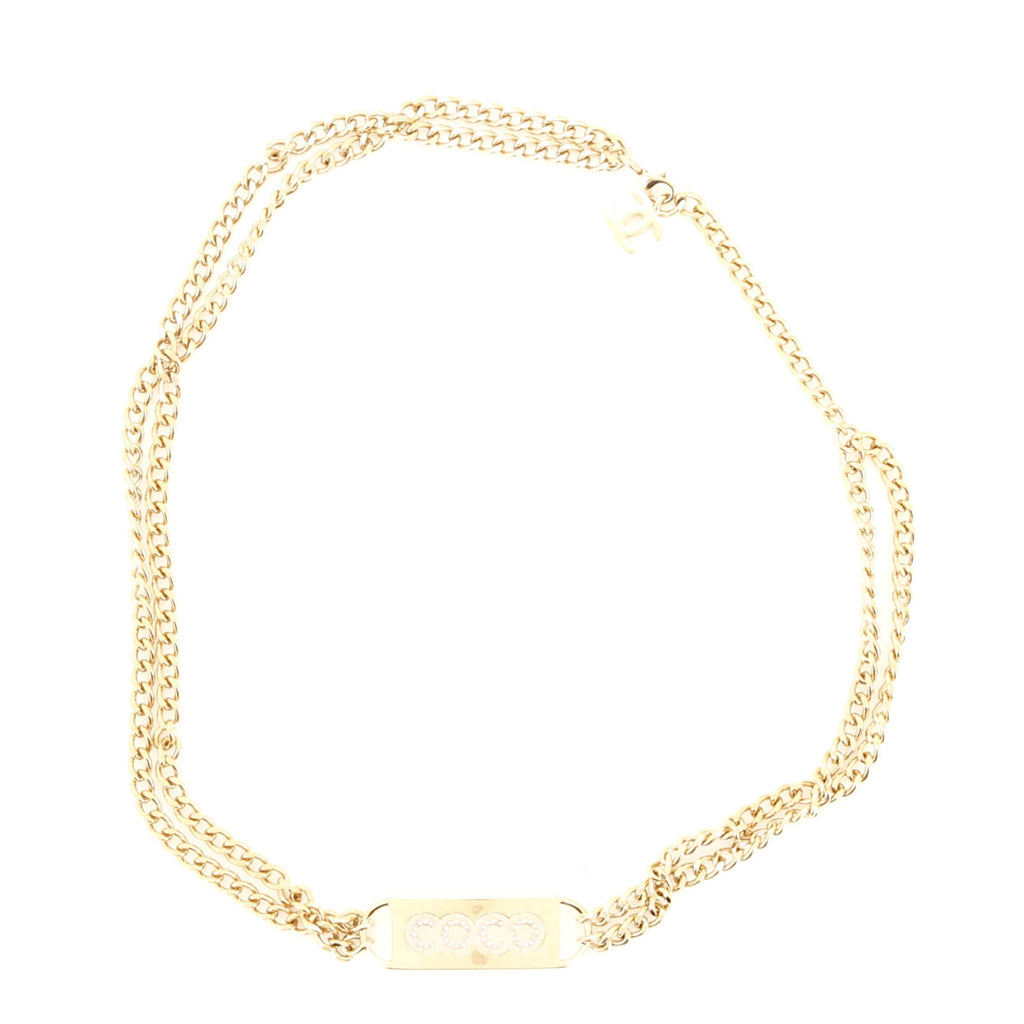 Coco Double Chain Belt Metal with Crystals 75