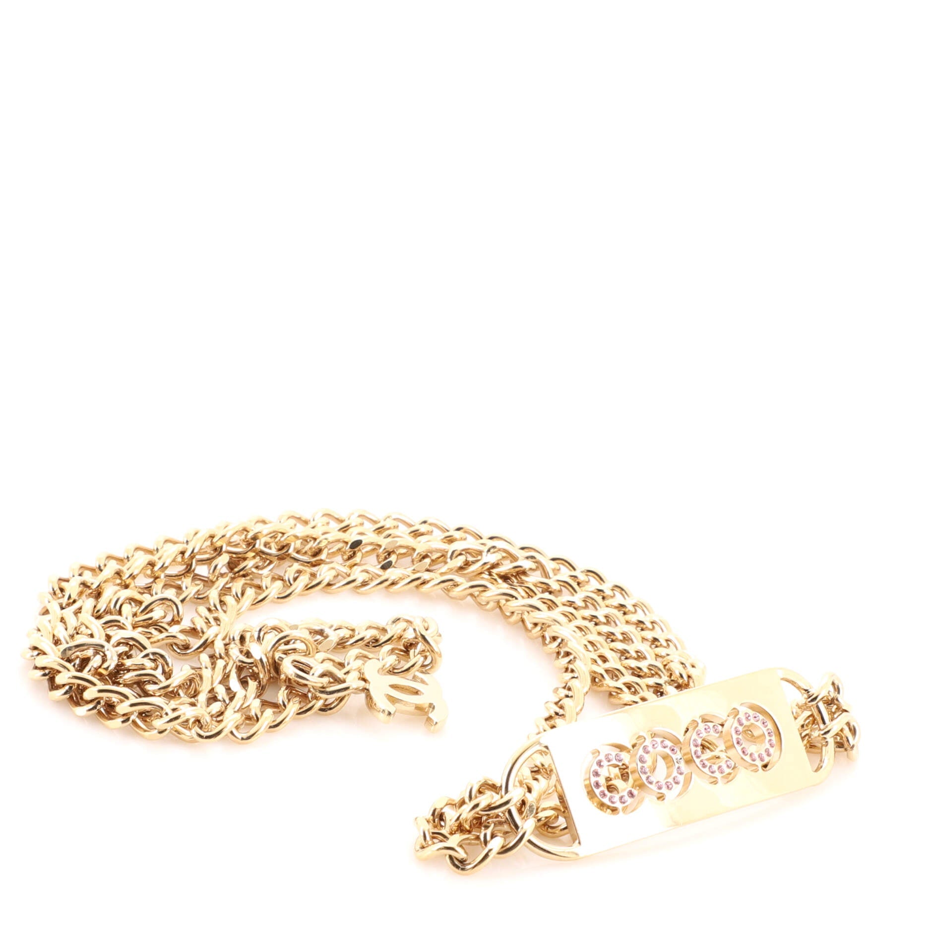 Coco Double Chain Belt Metal with Crystals 75