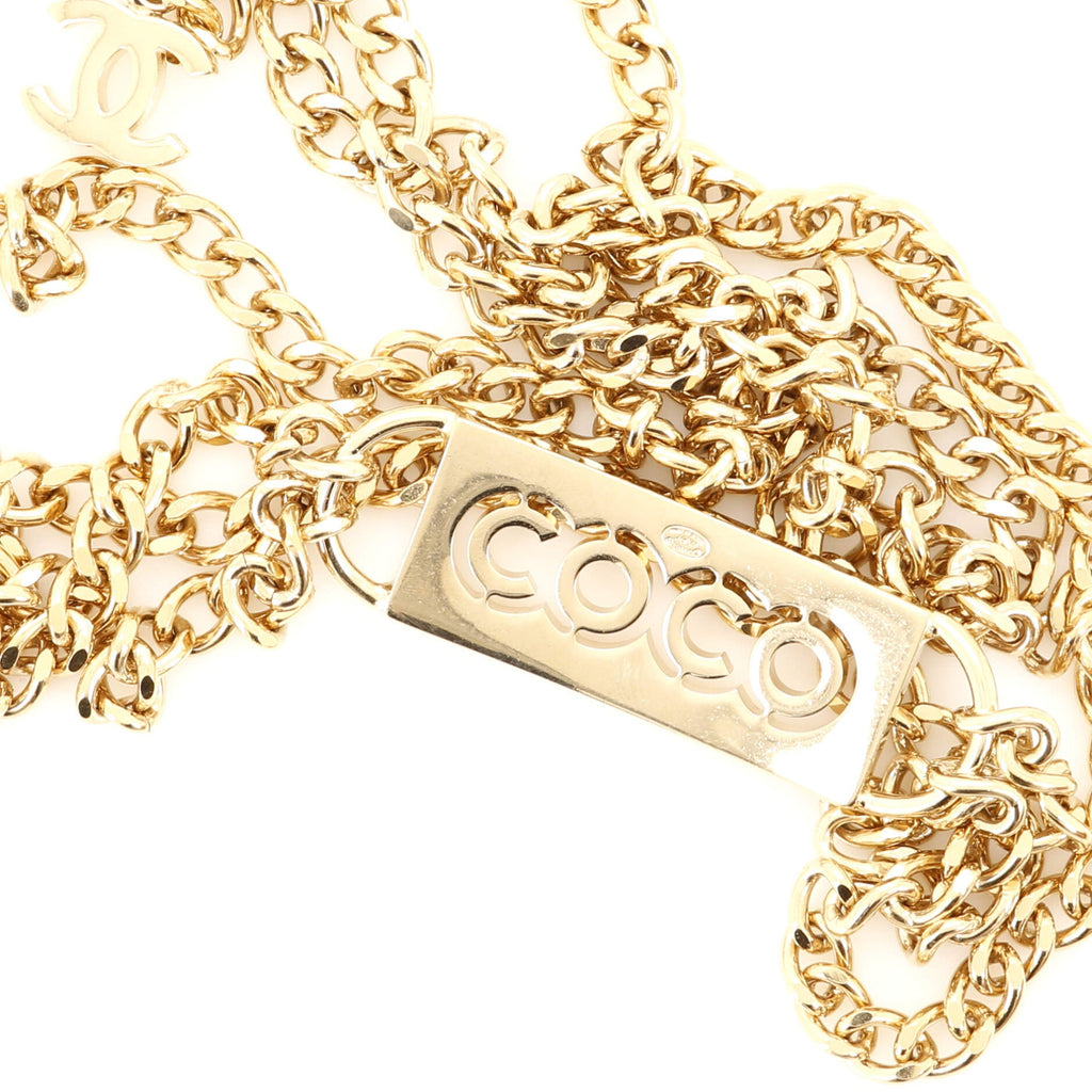 Coco Double Chain Belt Metal with Crystals 75