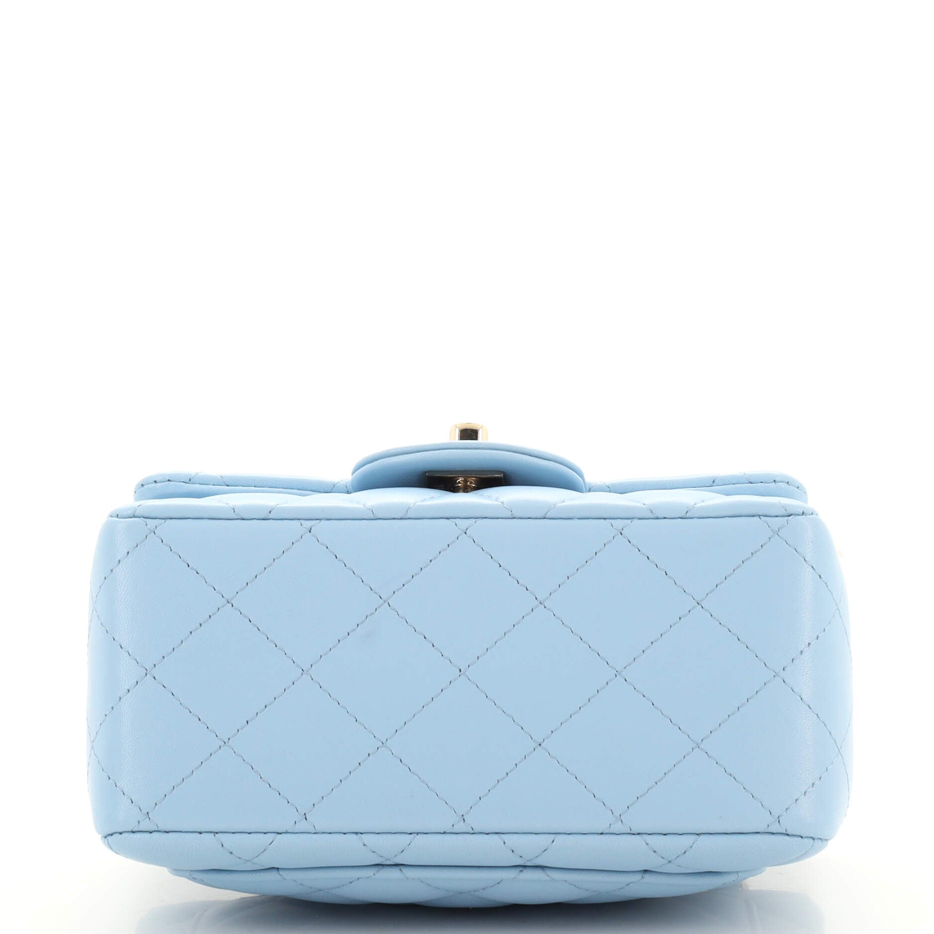 Square Classic Single Flap Bag Quilted Lambskin Mini
