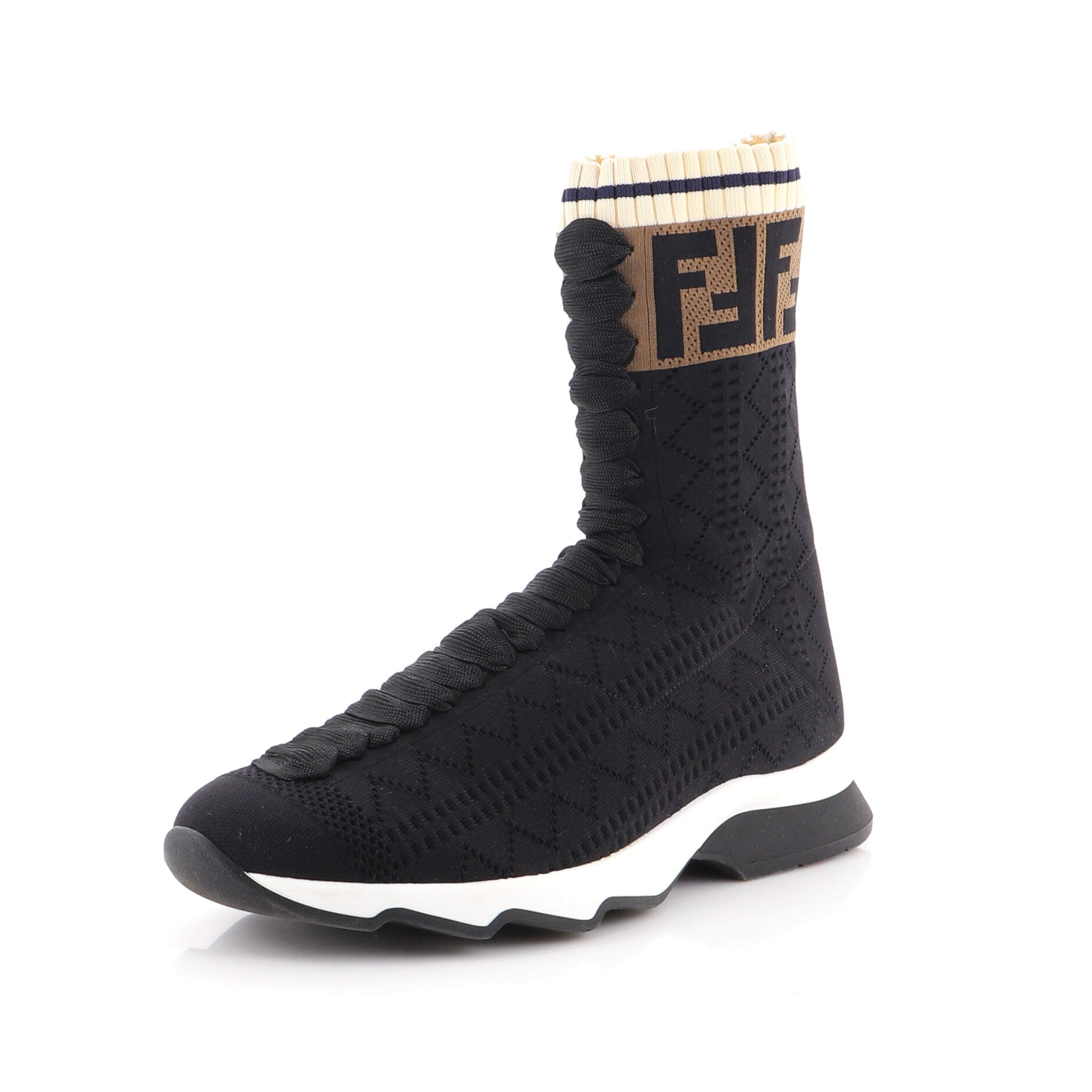 Women's Rockoko High-Top Sneakers Knit Stretch Fabric with Zucca Trim