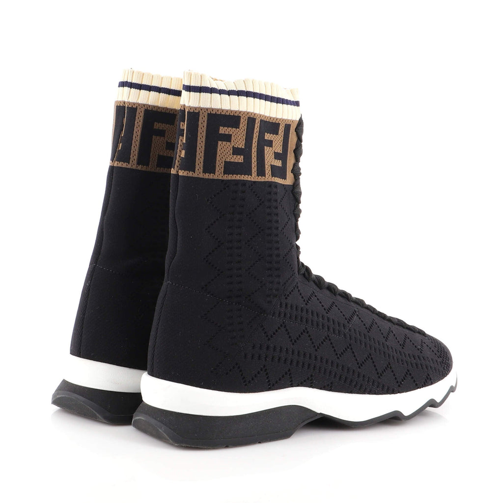 Women's Rockoko High-Top Sneakers Knit Stretch Fabric with Zucca Trim