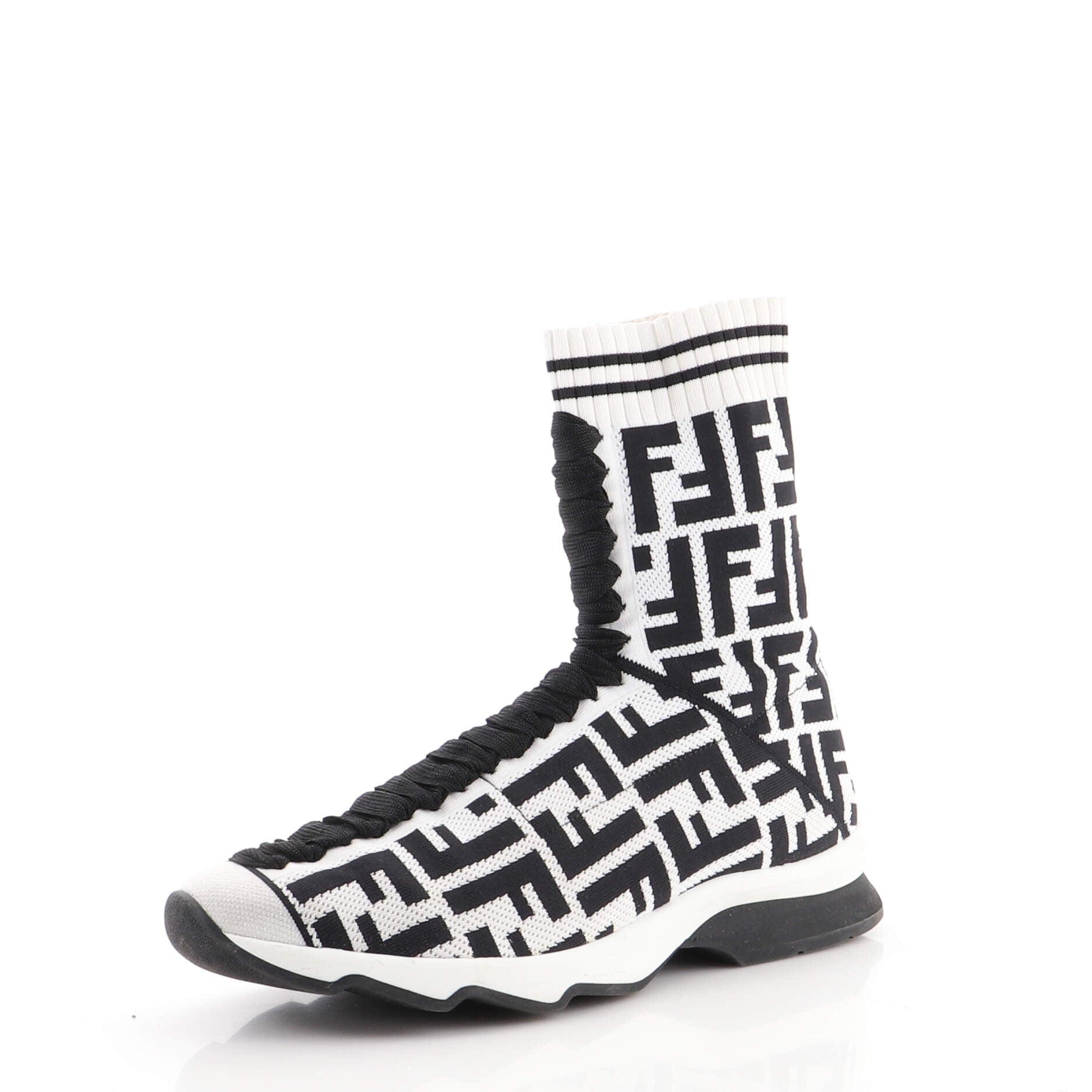 Women's Rockoko High-Top Sneakers Zucca Knit Stretch Fabric
