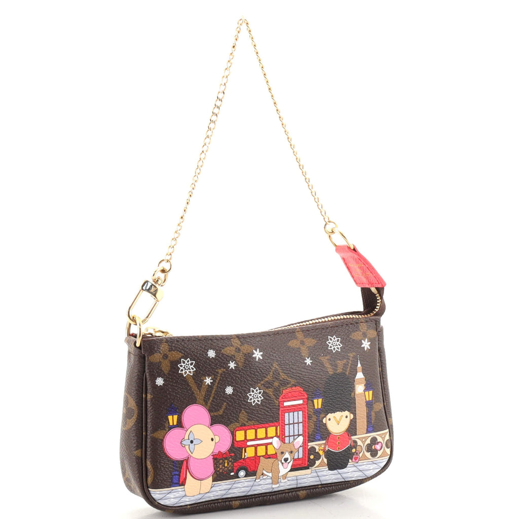 Pochette Accessoires Limited Edition Vivienne Xmas Monogram Canvas Mini