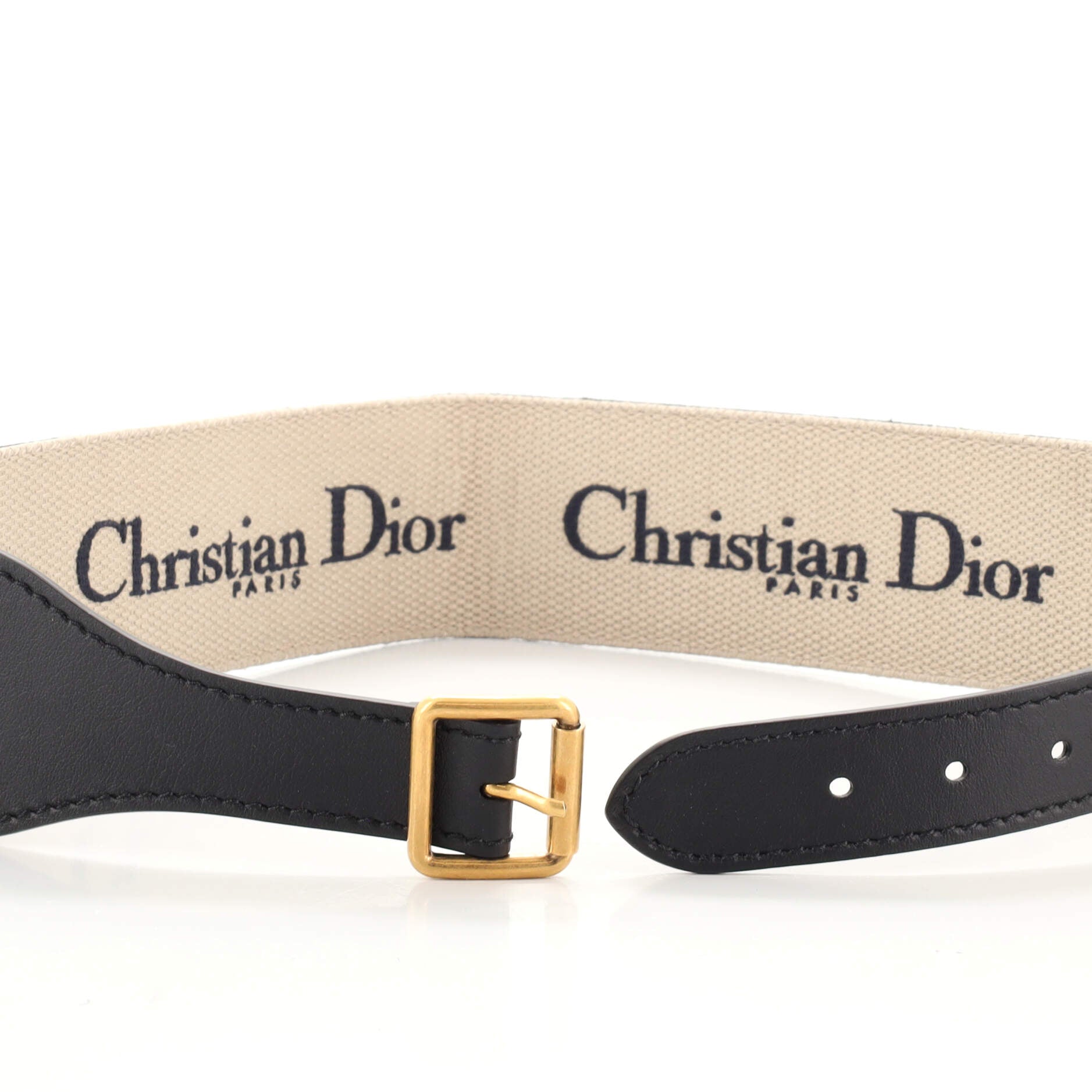 Logo Belt Embroidered Canvas Extra Wide 85