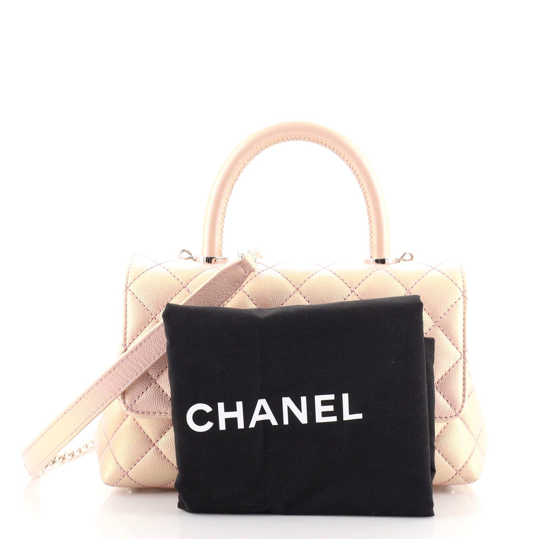 Coco Top Handle Bag Quilted Iridescent Caviar with Gradient Hardware Mini