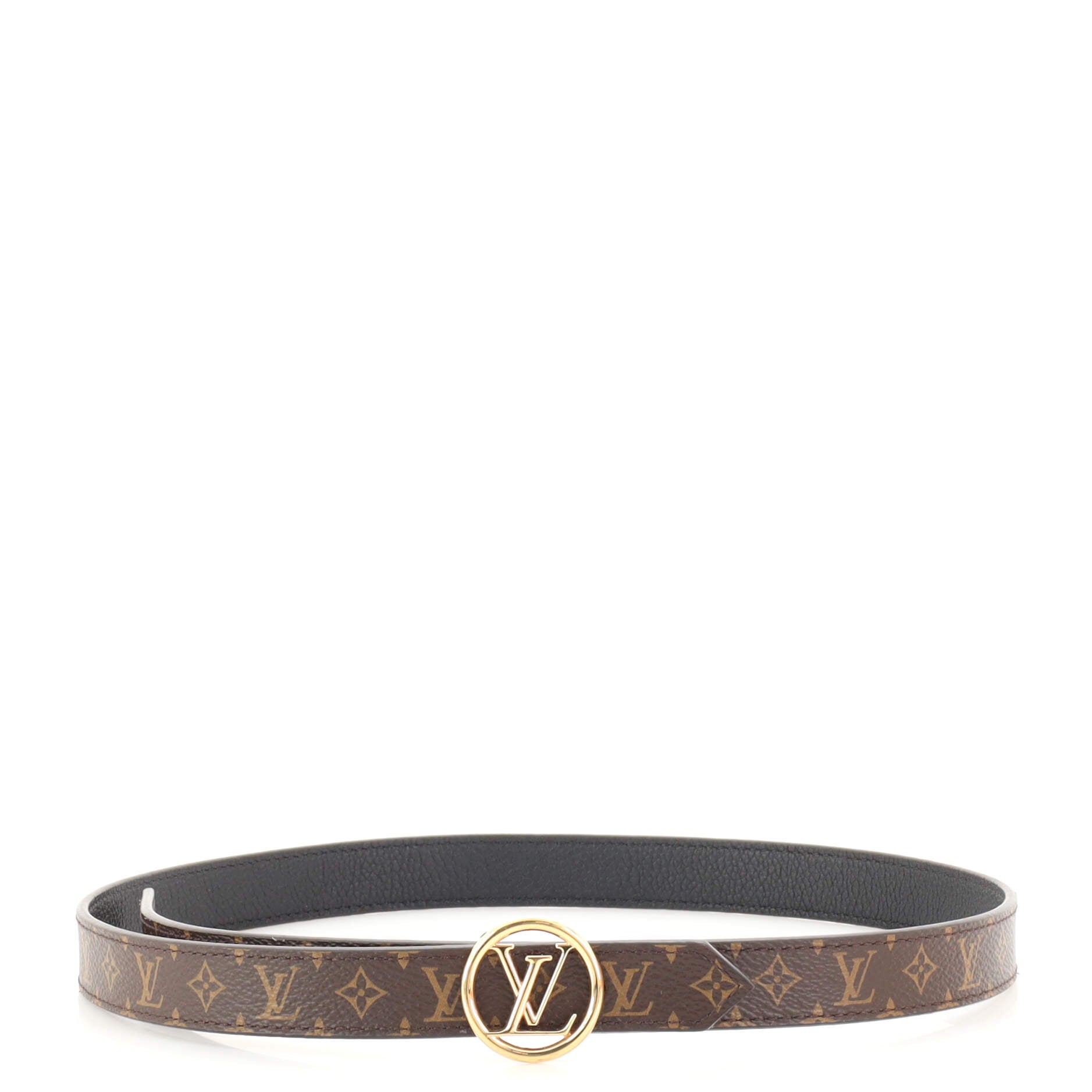 LV Circle Reversible Belt Monogram Canvas and Leather Thin 75