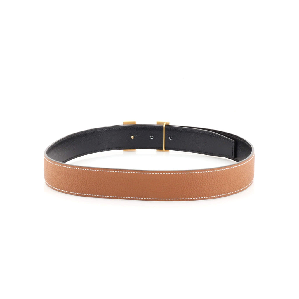 Constance Martelee H Reversible Belt Leather with Hammered Hardware Medium 75