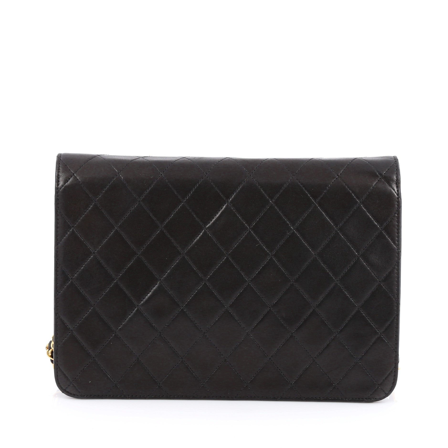 Vintage Clutch with Chain Quilted Leather Medium