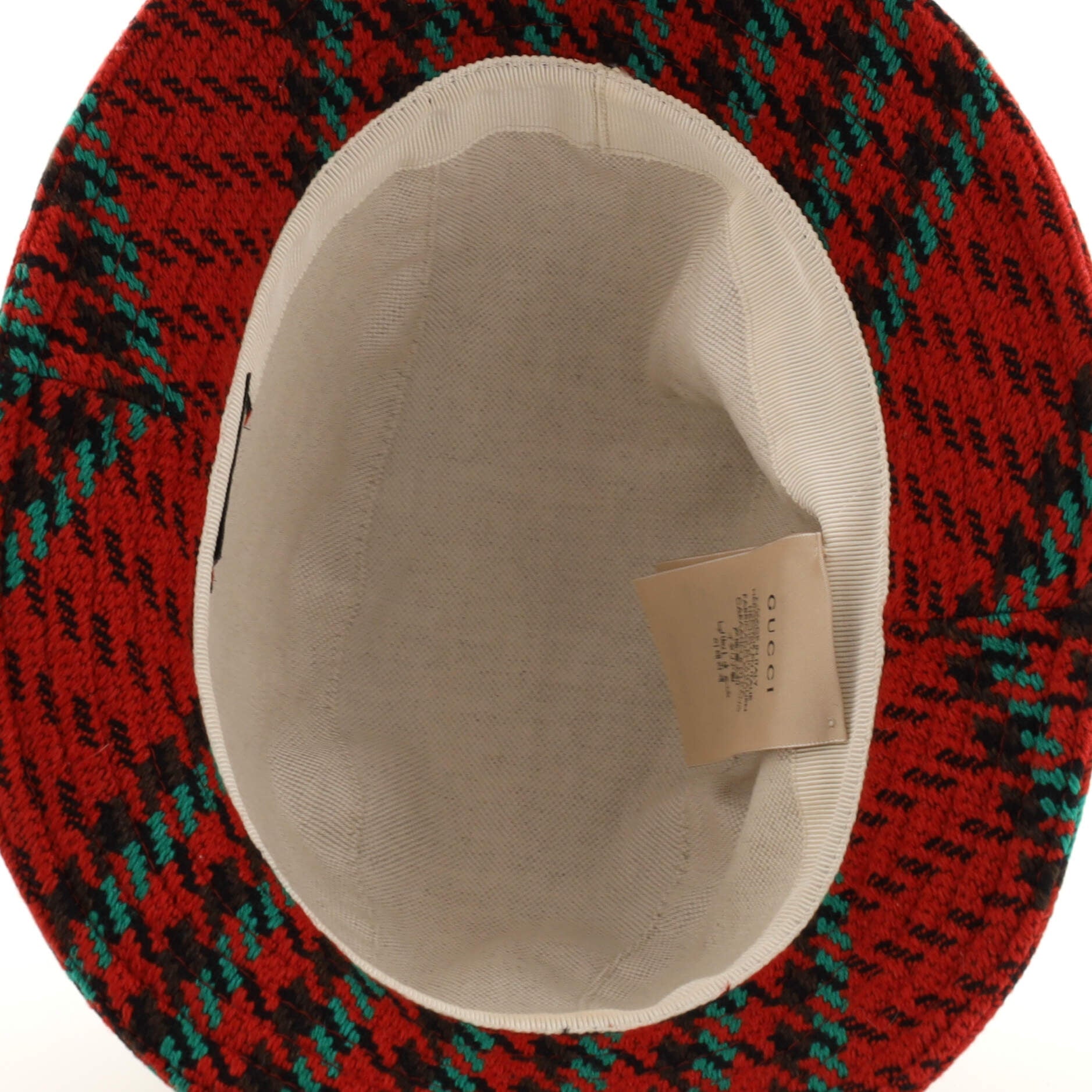 GG Houndstoth Bucket Hat Wool Medium