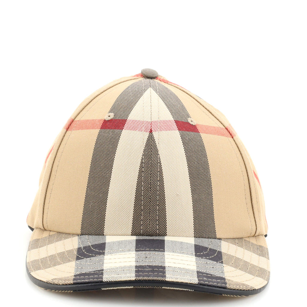 Logo Detail Baseball Cap Exaggerated Check Cotton XL