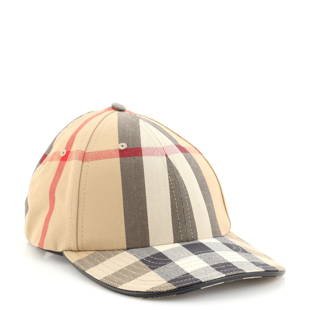 Logo Detail Baseball Cap Exaggerated Check Cotton XL