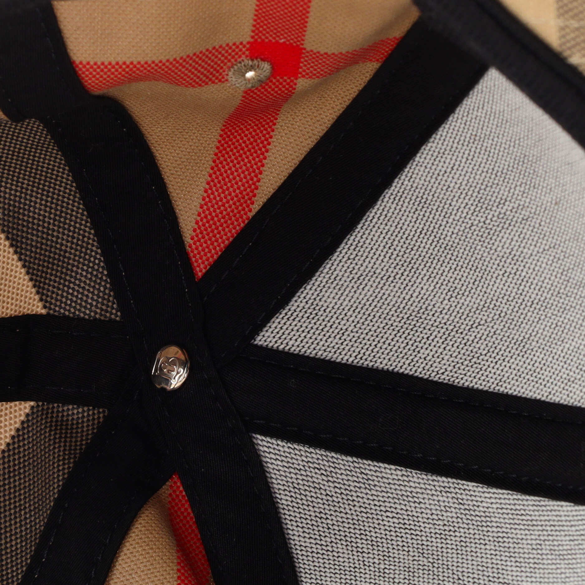 Logo Detail Baseball Cap Exaggerated Check Cotton XL