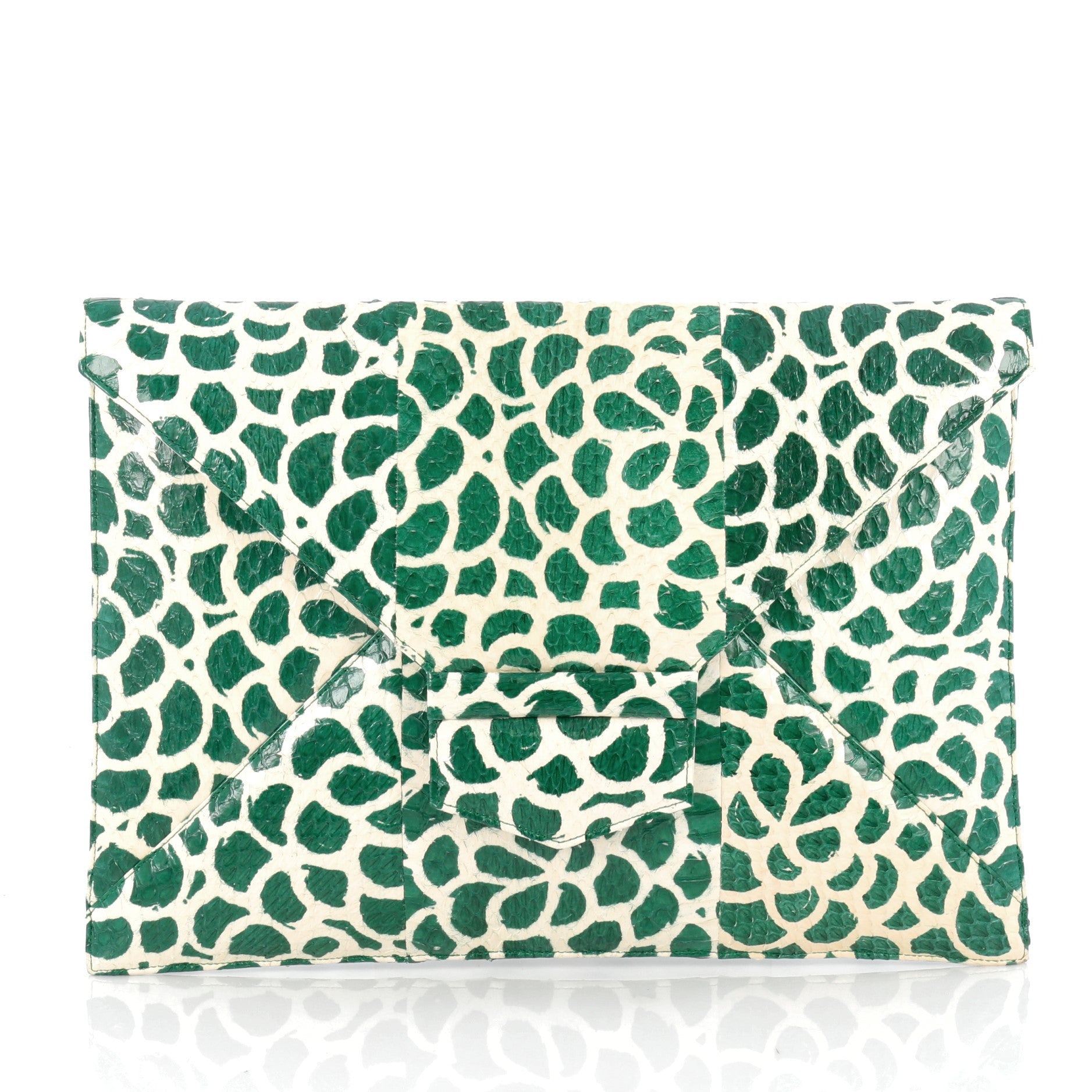 Grafton Flat Envelope Clutch Printed Snakeskin Large